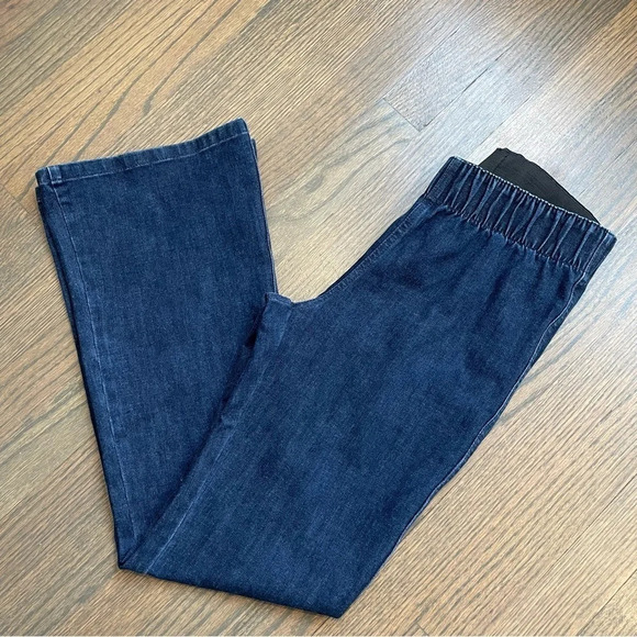 SOFT SURROUNDINGS Straight Leg Pull On Blue Denim Jeans  XS Petite Style 34954 - Picture 2 of 6